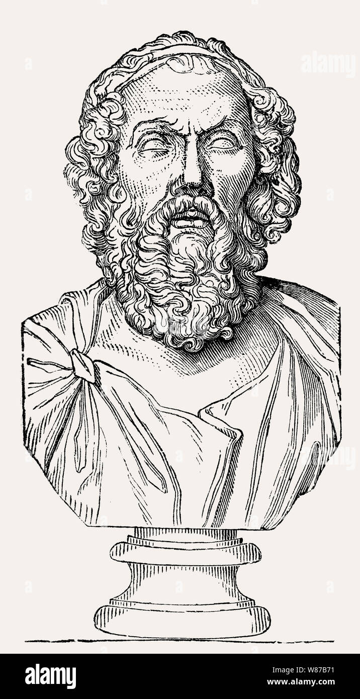 Omero, greco leggendario autore, Grecia antica Foto Stock