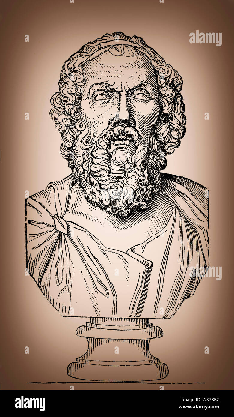 Omero, greco leggendario autore, Grecia antica Foto Stock