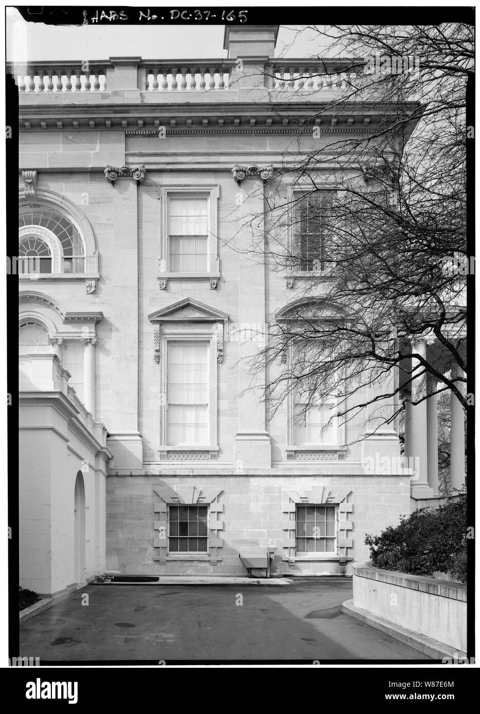 165. Oriente elevazione; vista di elevazione Est, fianco nord; 165. Oriente elevazione; vista di elevazione Est, fianco nord - la Casa Bianca, 1600 Pennsylvania Avenue, Northwest, Washington, Distretto di Columbia, DC Foto Stock