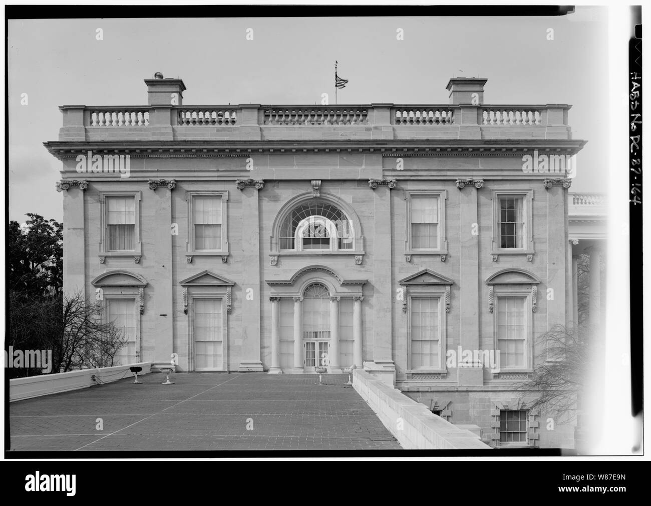 164. Oriente elevazione; vista di elevazione completa; 164. Oriente elevazione; vista di elevazione completa - la Casa Bianca, 1600 Pennsylvania Avenue, Northwest, Washington, Distretto di Columbia, DC Foto Stock