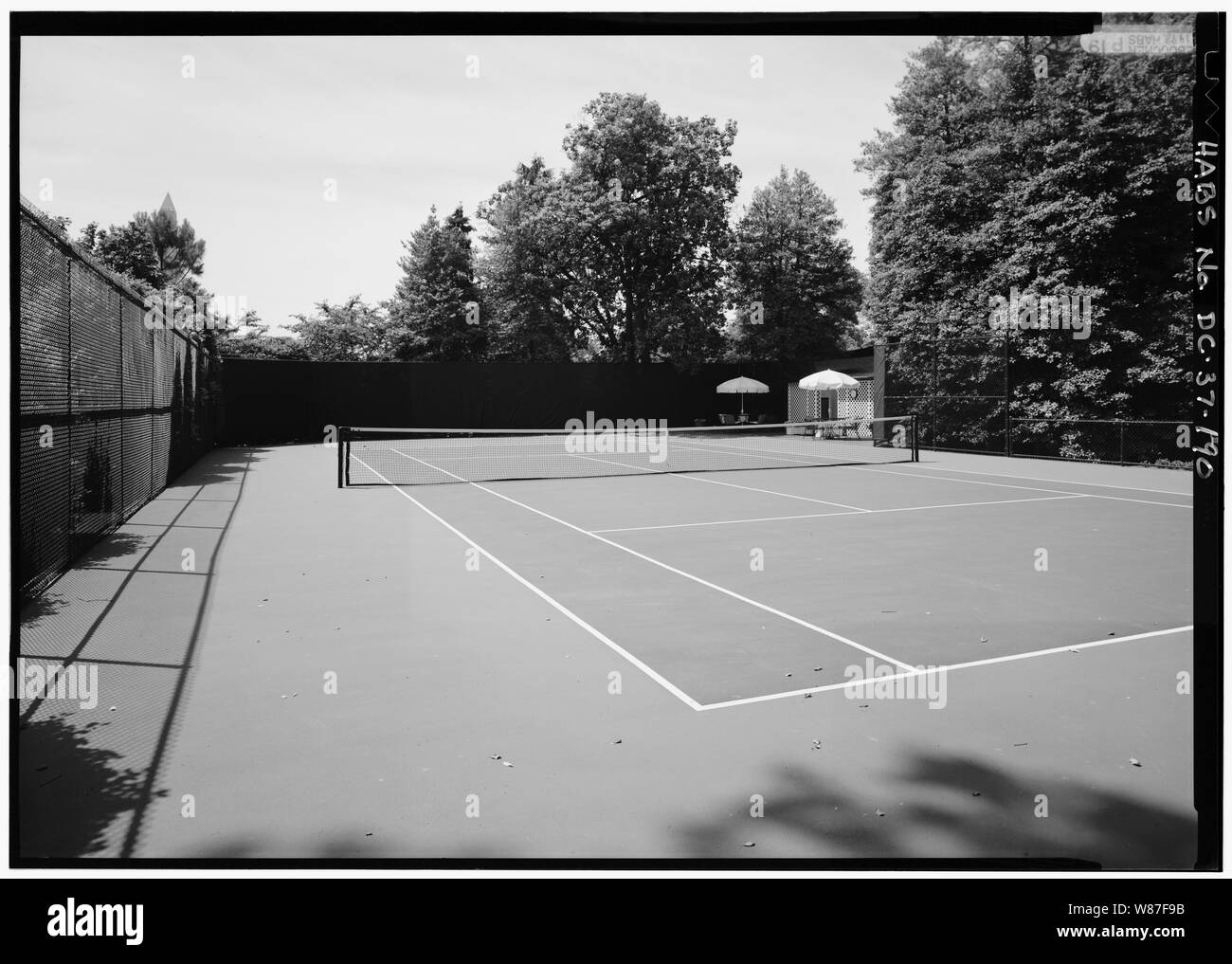 190. Motivi del sud; vista del campo da Tennis, guardando verso sud; 190. Motivi del sud; vista del campo da Tennis, guardando verso sud - la Casa Bianca, 1600 Pennsylvania Avenue, Northwest, Washington, Distretto di Columbia, DC Foto Stock