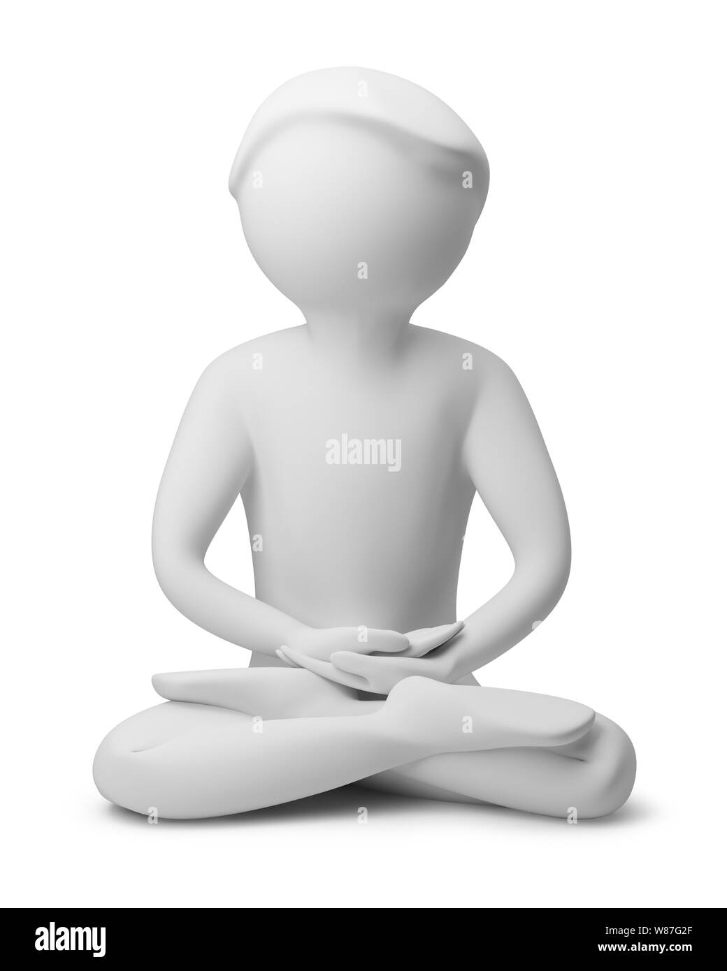 3d la persona meditando. Immagine 3d. Sfondo isolato. Foto Stock