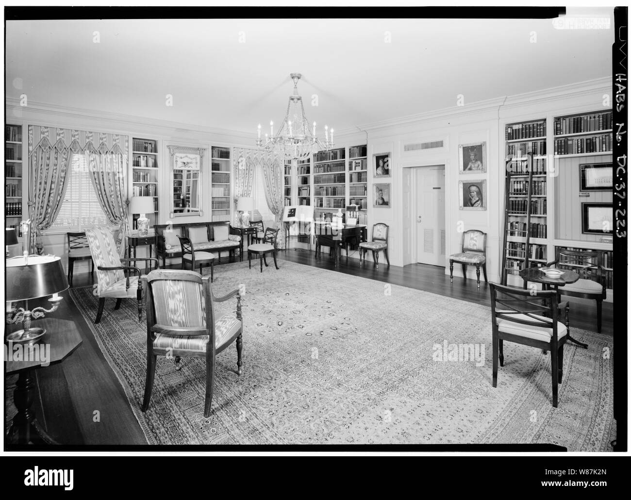 223. G-1 libreria; vista NE angolo; 223. G-1 libreria; vista NE Corner - Casa Bianca, 1600 Pennsylvania Avenue, Northwest, Washington, Distretto di Columbia, DC Foto Stock
