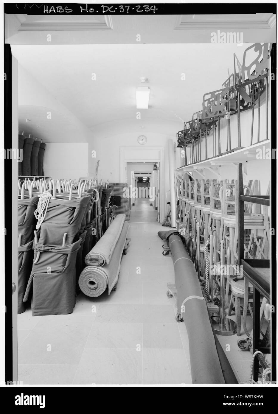 234. G-3B Hall; vista guardando a Nord; 234. G-3B Hall; vista guardando a Nord - la Casa Bianca, 1600 Pennsylvania Avenue, Northwest, Washington, Distretto di Columbia, DC Foto Stock