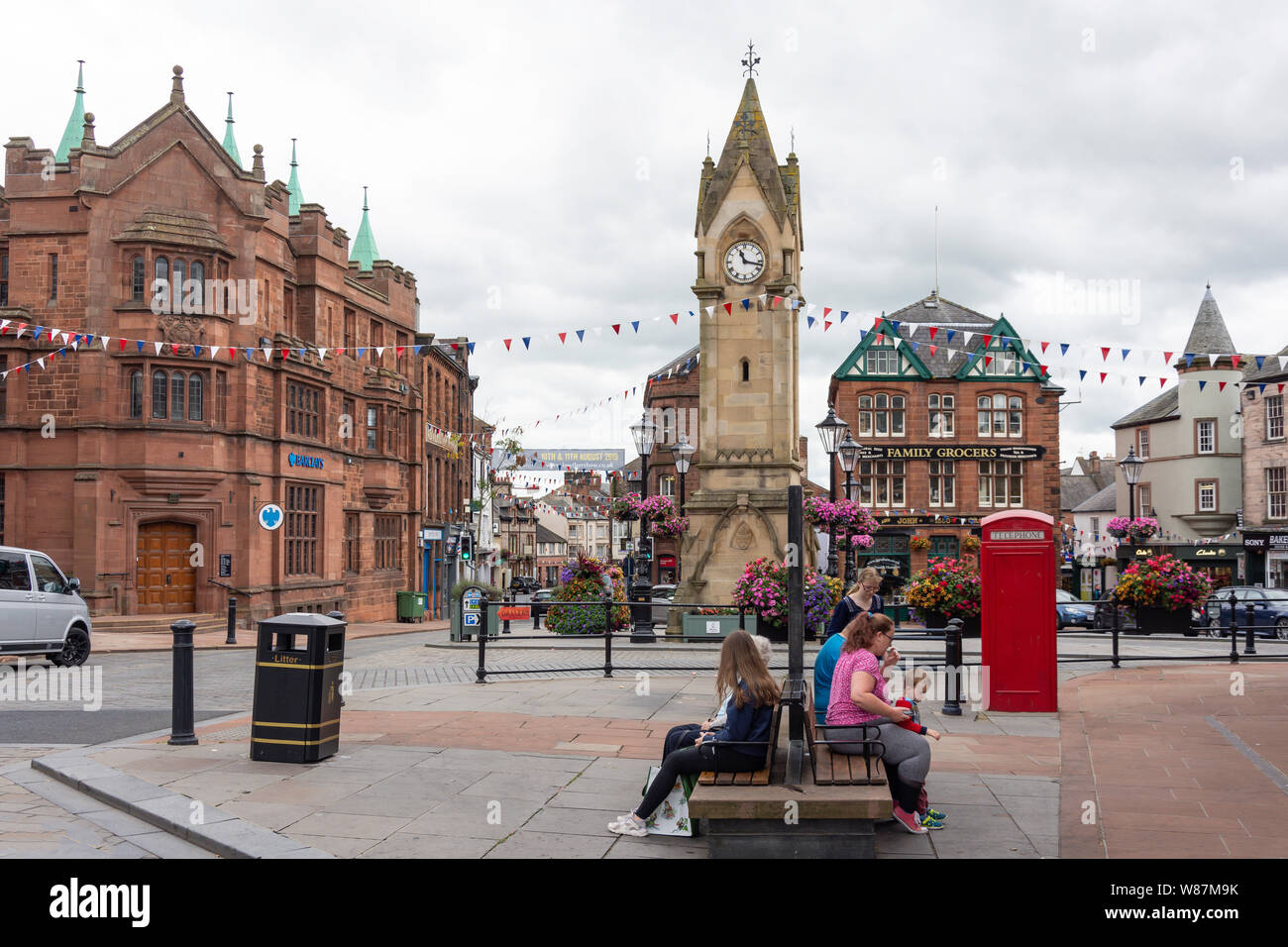 Piazza del Mercato, Penrith, Cumbria, England, Regno Unito Foto Stock