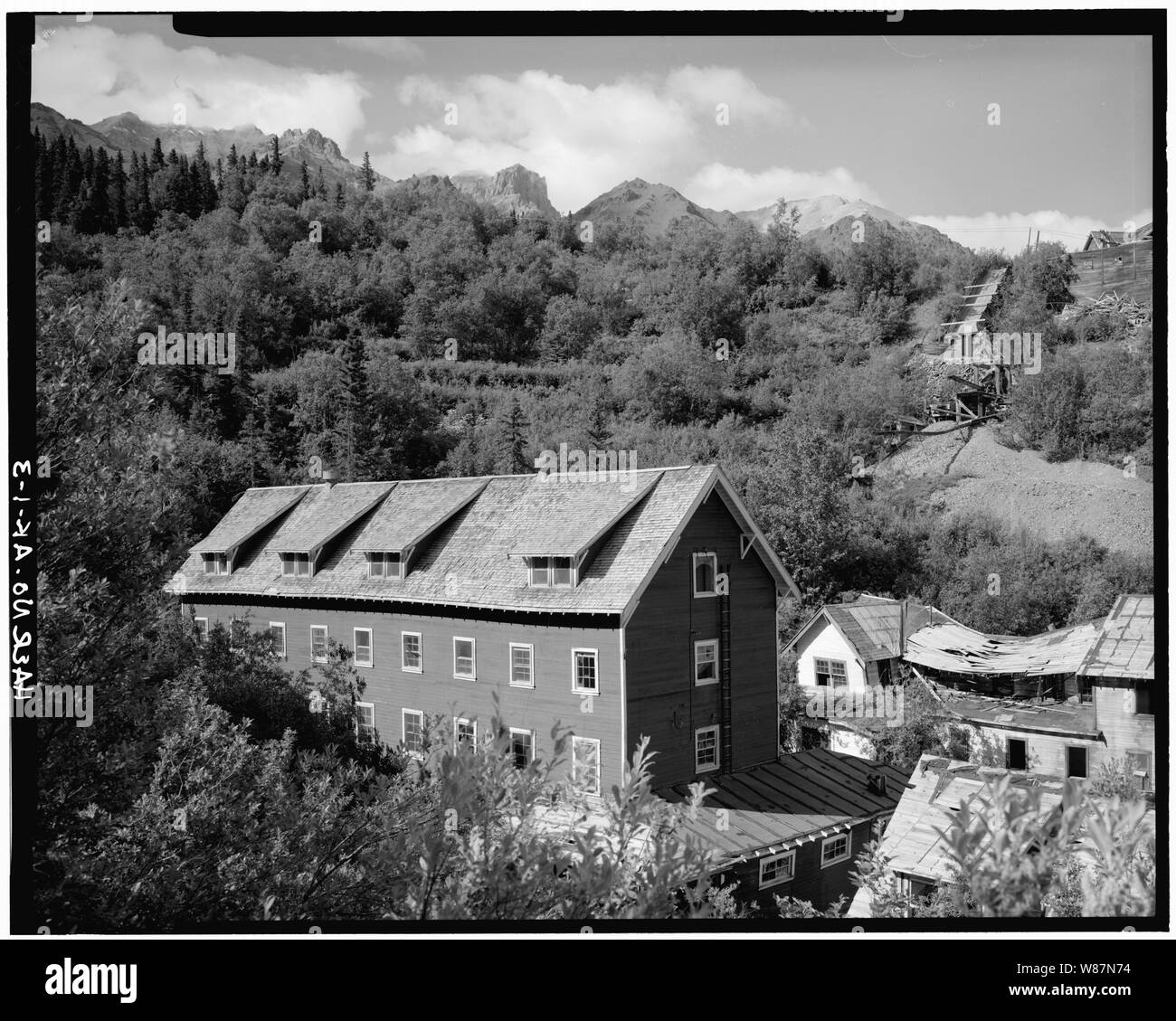 Casa di imbarco, guardando a nord-est - Rame Kennecott Corporation, sul fiume di rame e Northwestern Railroad, Kennicott, Valdez-Cordova Area di censimento, AK Foto Stock
