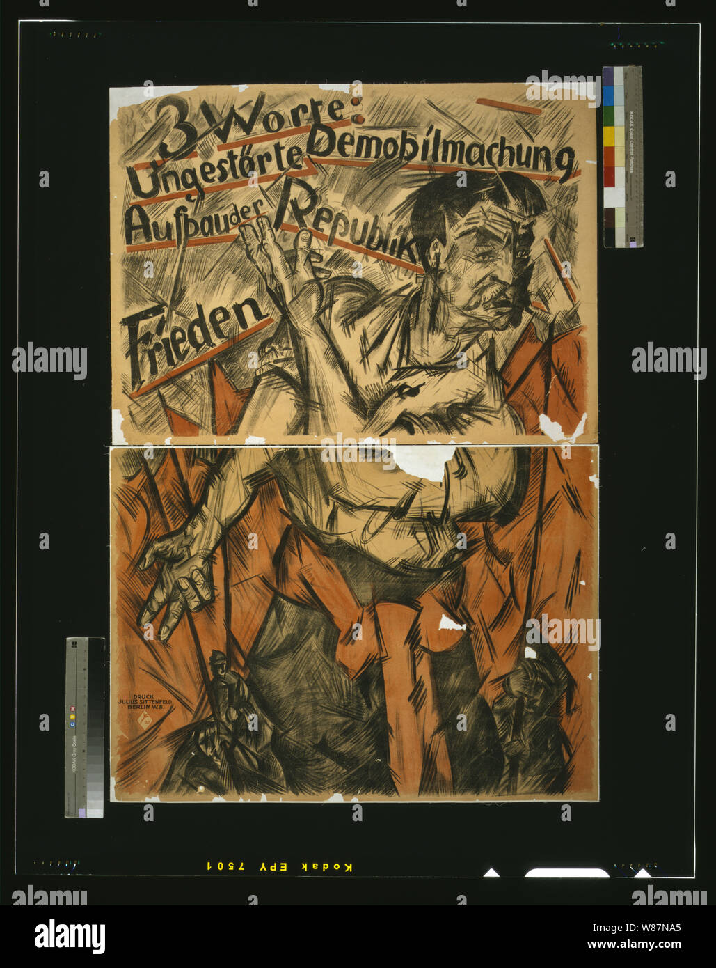 3 Worte: ungestörte Demobilmachung; Aufbau der repubblica; Frieden Foto Stock