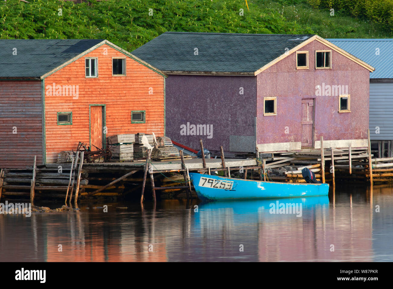 Case di pesce, Parson's Pond, Terranova e Labrador, Canada Foto Stock