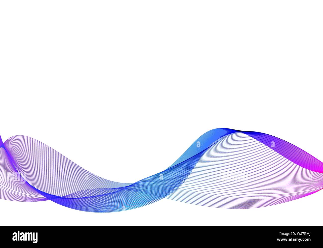 Ondulato design astratti. Concetto di nastro con viola, blu, rosa colori. Bianco sfondo isolato. Illustrazione Vettoriale. Illustrazione Vettoriale