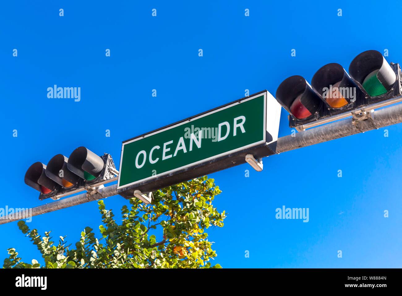 Shield Ocean Drive, Miami Beach, Miami-Dade County, Florida, Stati Uniti d'America Foto Stock