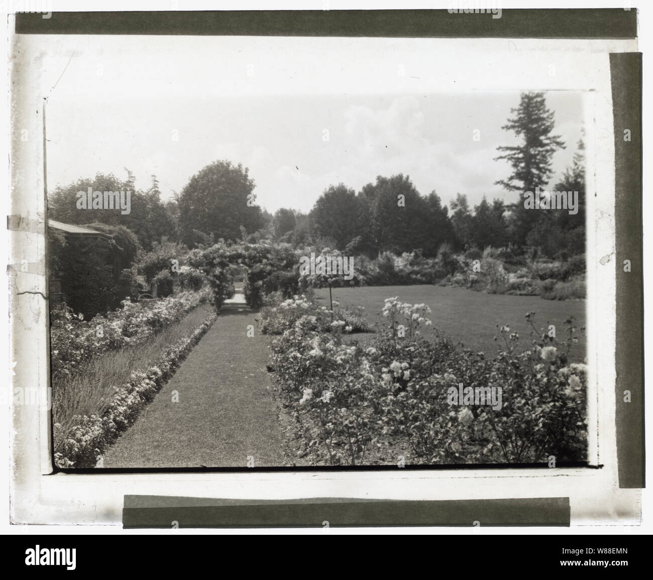 Benventuo, Robert Pim casa Butchart, 800 Benvenuto Avenue, Central Saanich, British Columbia, Canada. Giardino delle Rose Foto Stock