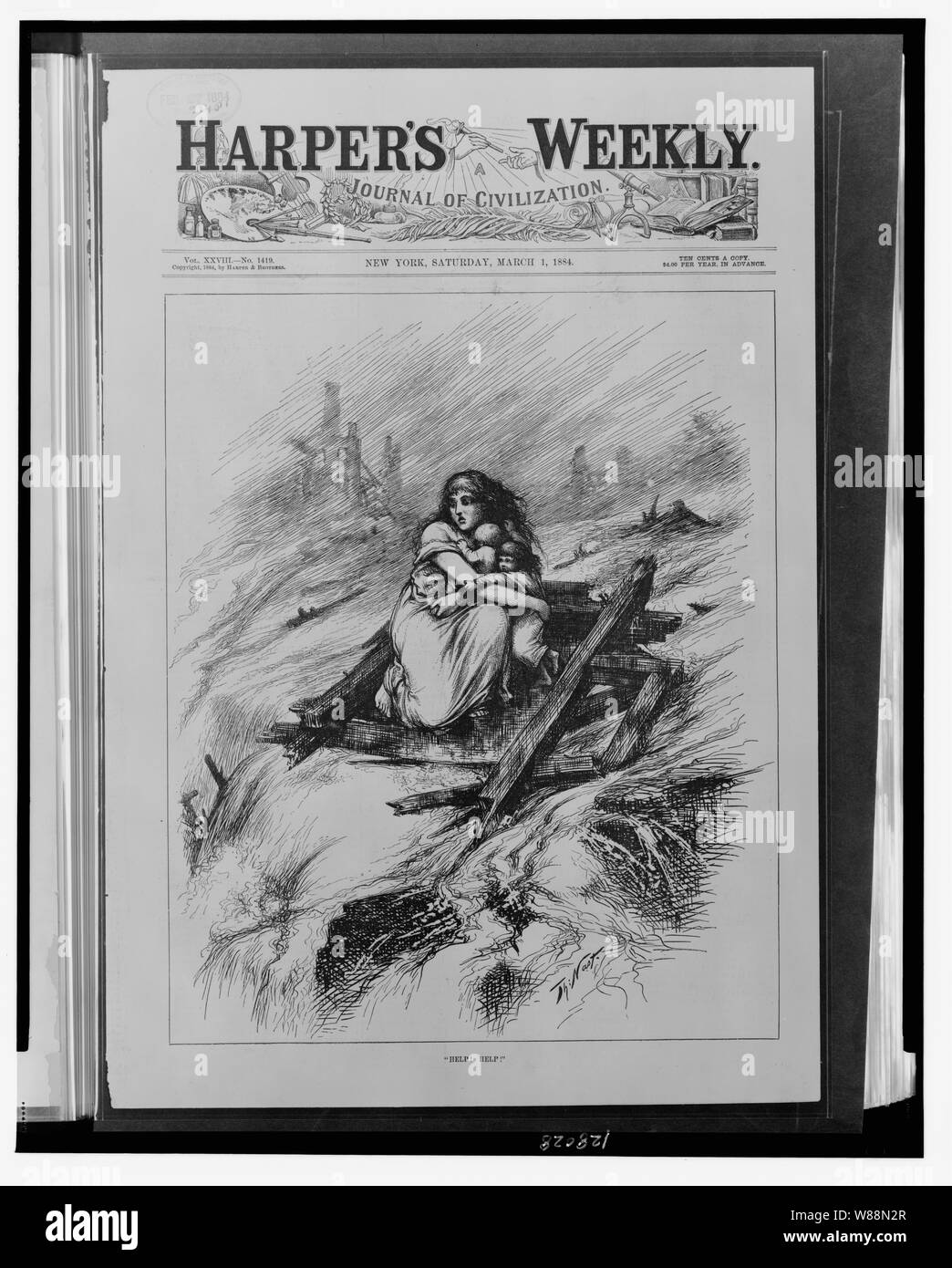 Aiuto! Aiuto! / Th. Nast. Foto Stock