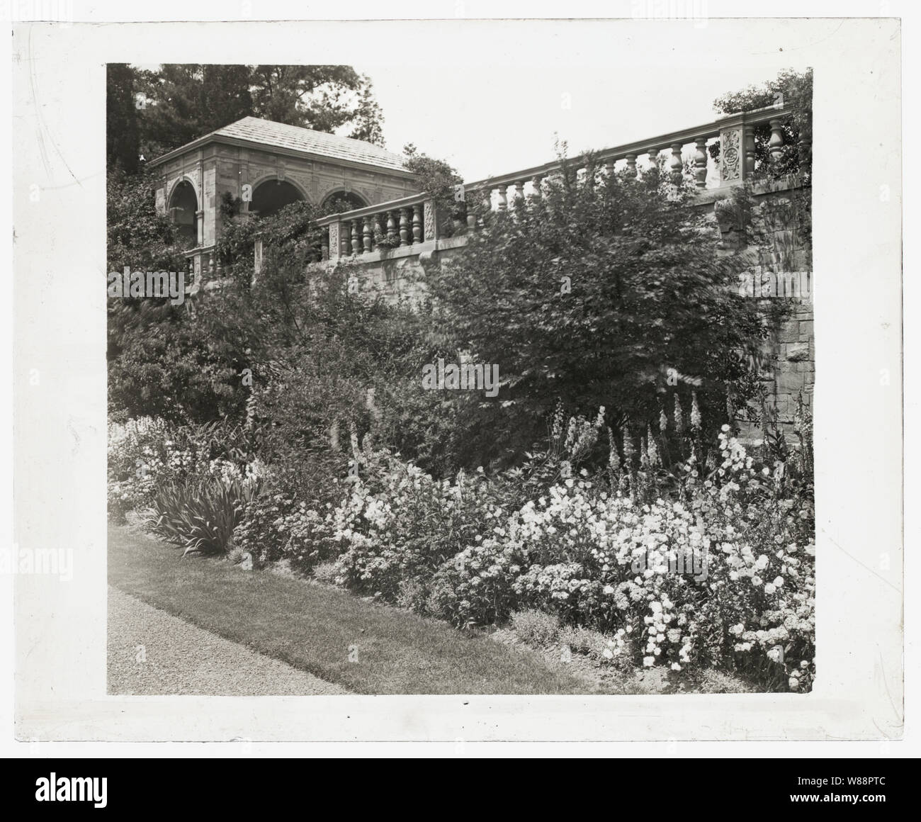 Killenworth, George Dupont Pratt house, Glen Cove, New York. Vista del padiglione Tè Foto Stock