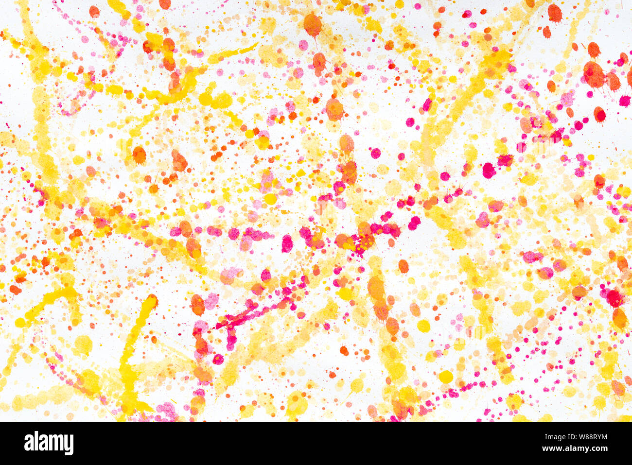 Multicolore blot acquerello su carta bianca texture di sfondo Foto Stock