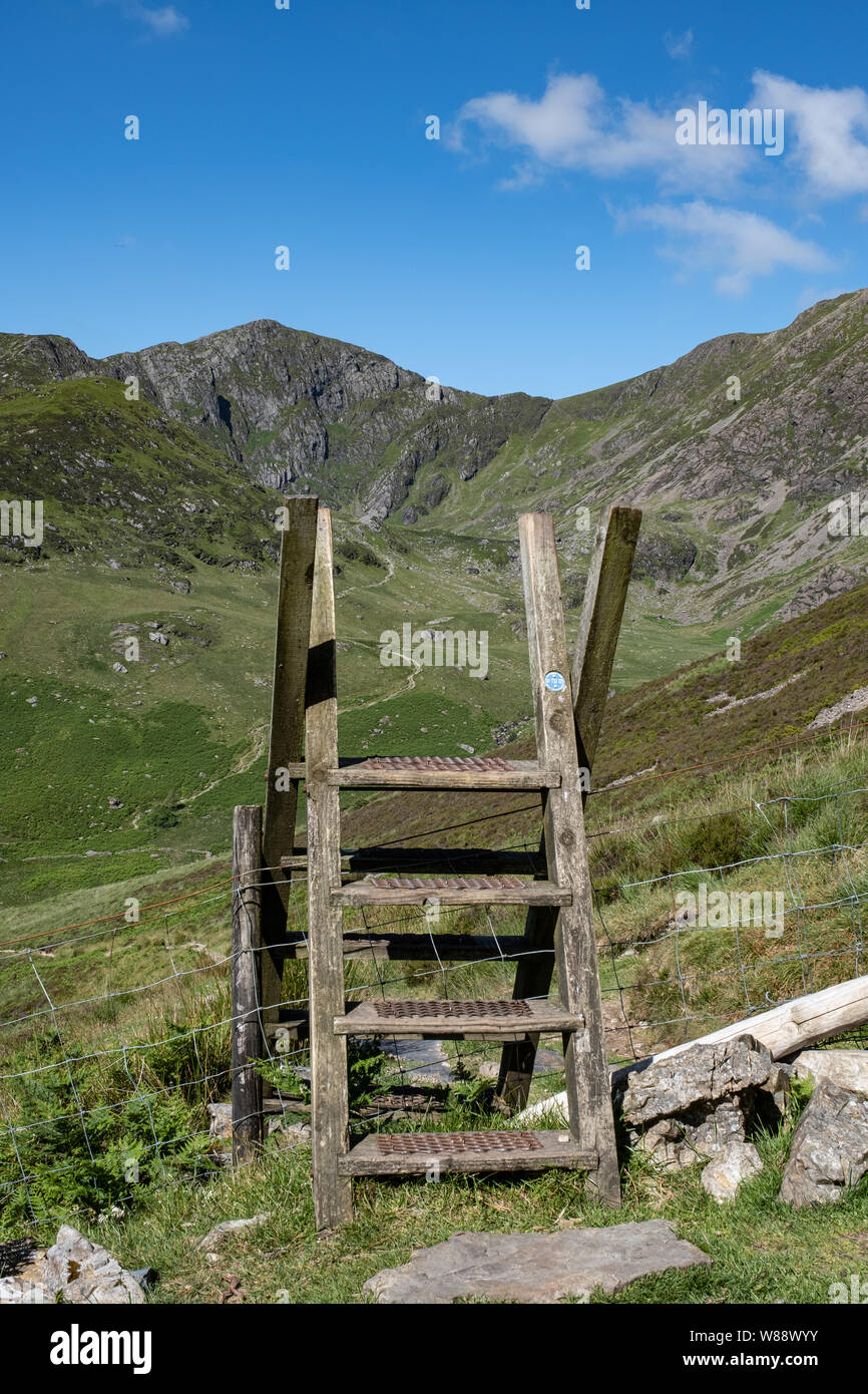 Cadair Idris massiccio montuoso (Cader Idris) Riserva Naturale Nazionale, Snowdonia National Park, il Galles del Nord, Regno Unito, Gran Bretagna. Foto Stock