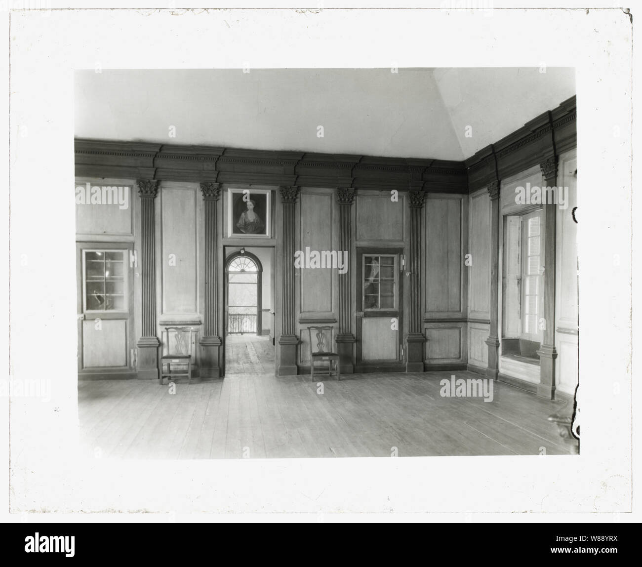 Stratford Hall, 786 Great House Road, Stratford, Westmoreland County, Virginia. Center Hall Foto Stock