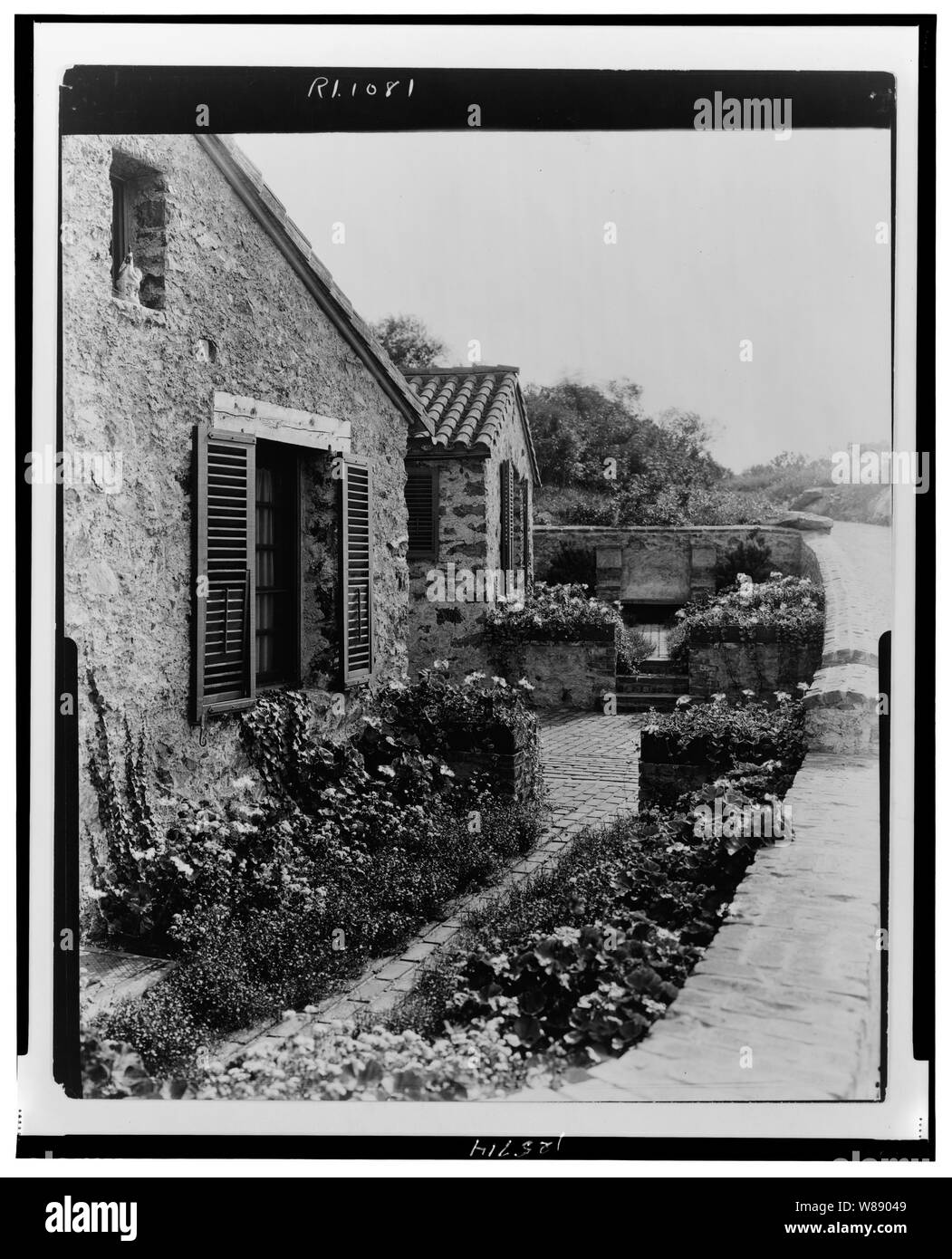 Sorpresa Valley Farm, Arthur Curtiss James proprietà, Beacon Hill Road, Newport, Rhode Island. Agricoltore cottages Foto Stock