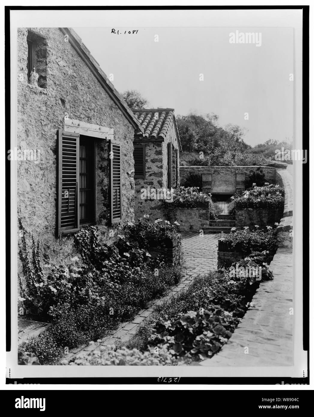 Sorpresa Valley Farm, Arthur Curtiss James proprietà, Beacon Hill Road, Newport, Rhode Island. Agricoltore cottages Foto Stock