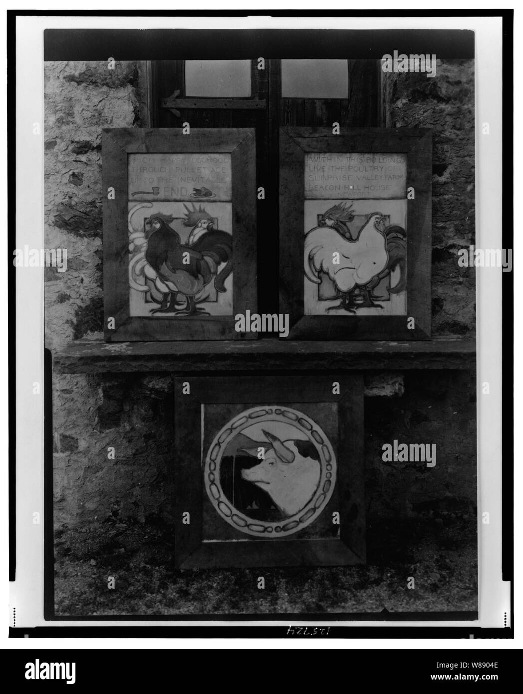 Sorpresa Valley Farm, Arthur Curtiss James proprietà, Beacon Hill Road, Newport, Rhode Island. Dettaglio di pitture murali Foto Stock