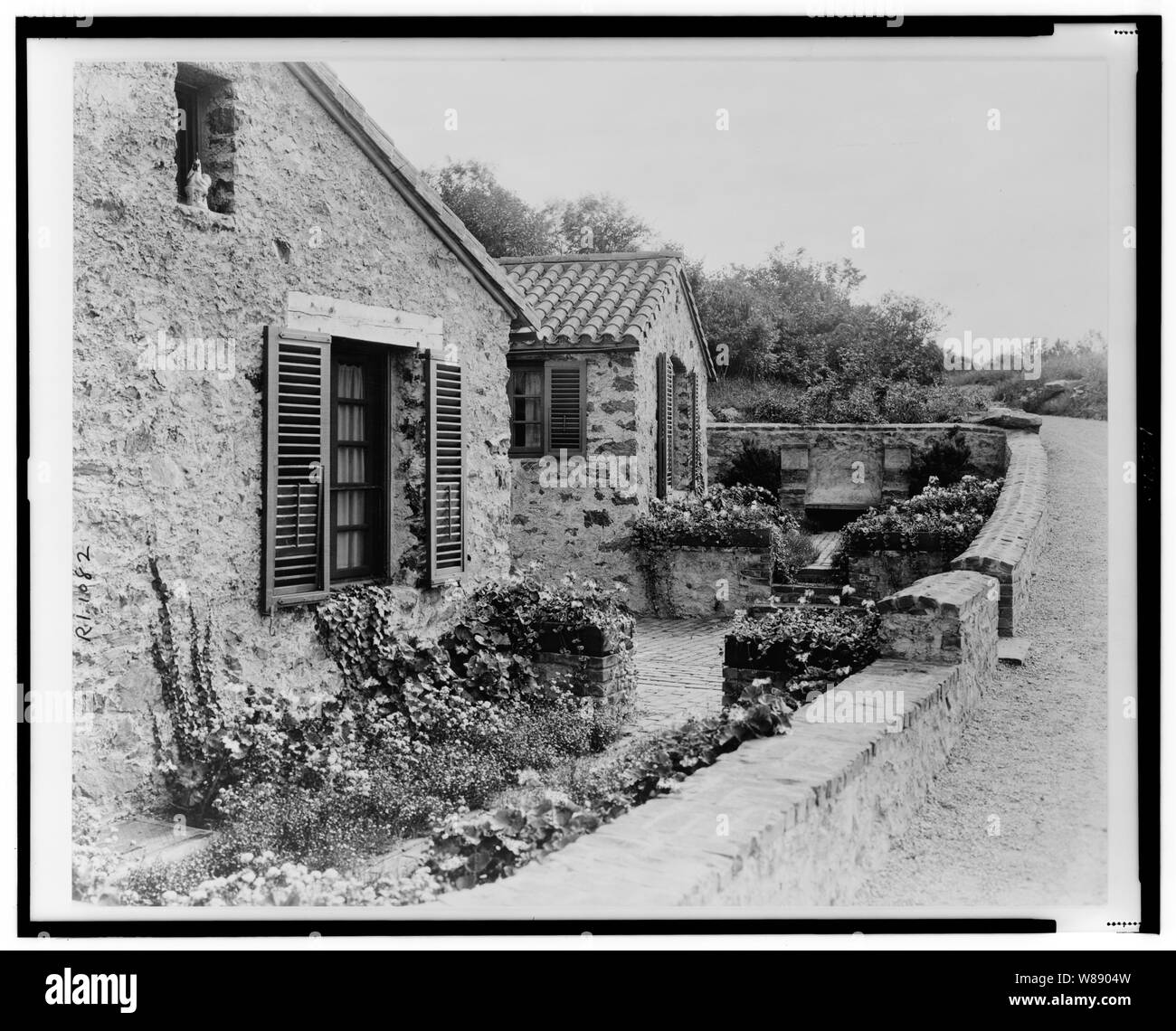 Sorpresa Valley Farm, Arthur Curtiss James proprietà, Beacon Hill Road, Newport, Rhode Island. Agricoltore cottages Foto Stock