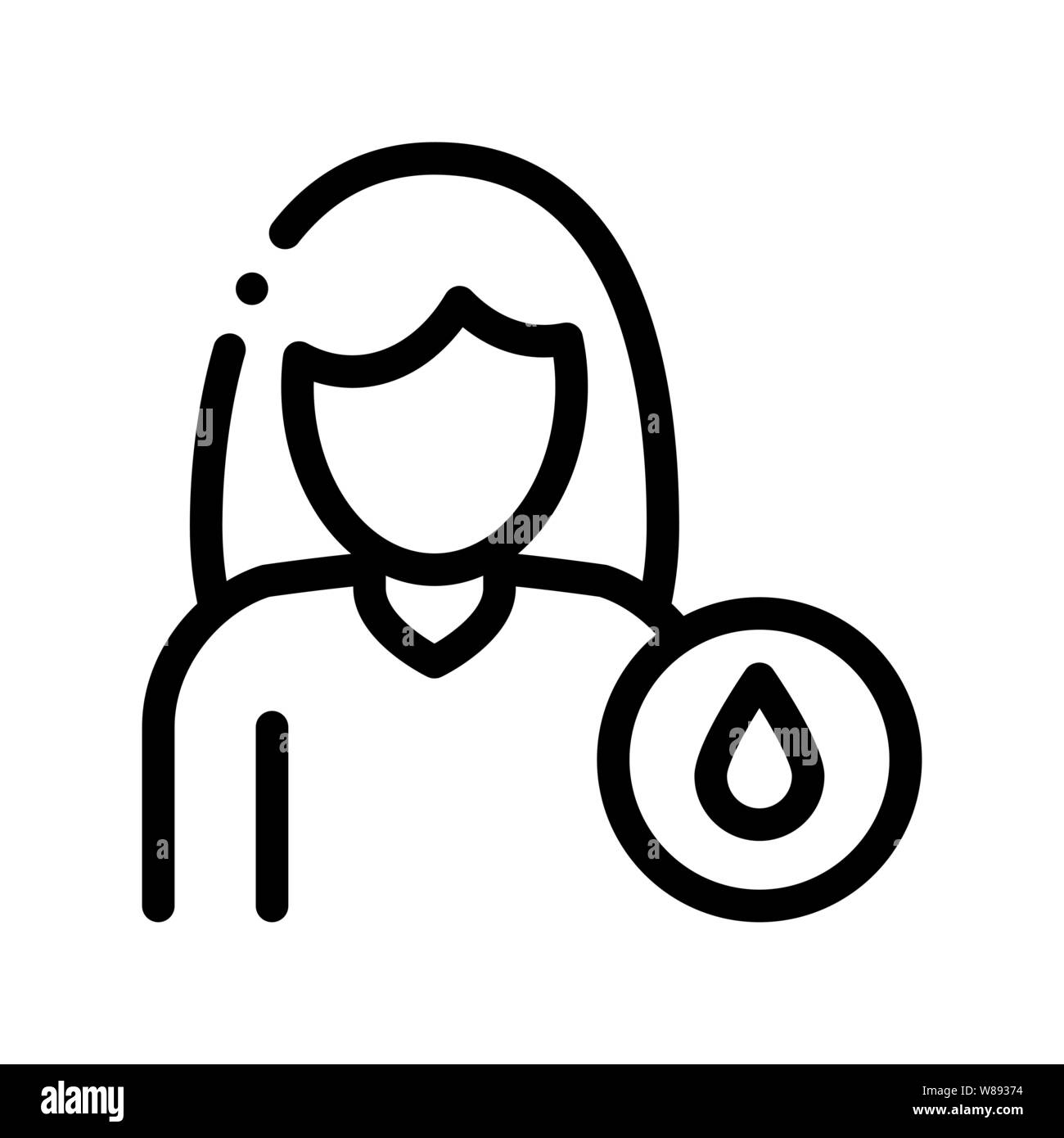 La minzione frequente Symptomp gravidanza icona Vettore Illustrazione Vettoriale