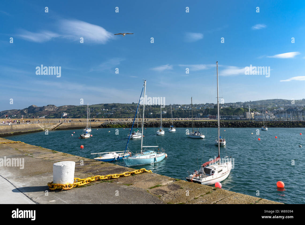 Barche a vela nel porto di Howth Peninsula vicino a Dublino. Foto Stock