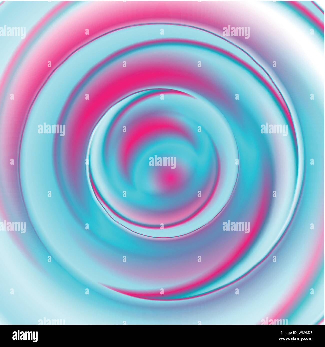 Foil olografico neon cerchi astratti sfondo di turbolenza. Il design del vettore Illustrazione Vettoriale