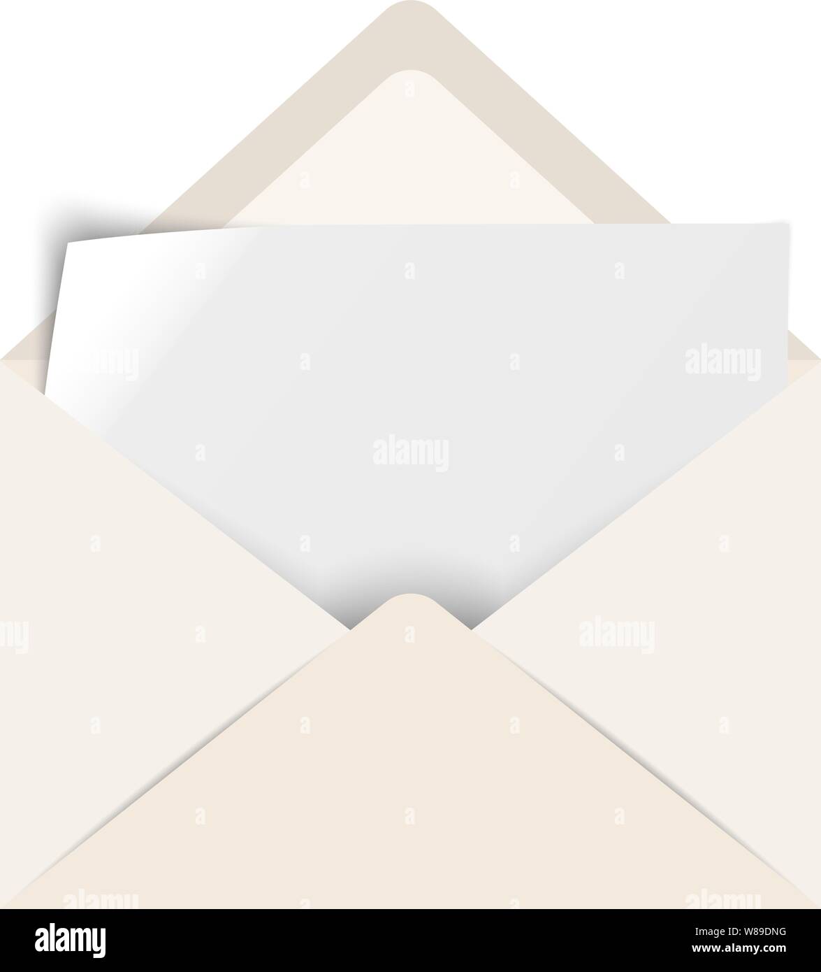Busta realistici e il pezzo di carta illustrazione vettoriale Illustrazione Vettoriale