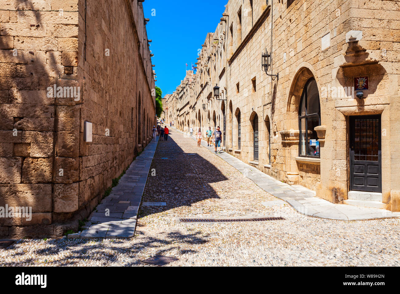 Strada dei Cavalieri di Rodi nell' isola di Rodi in Grecia Foto Stock
