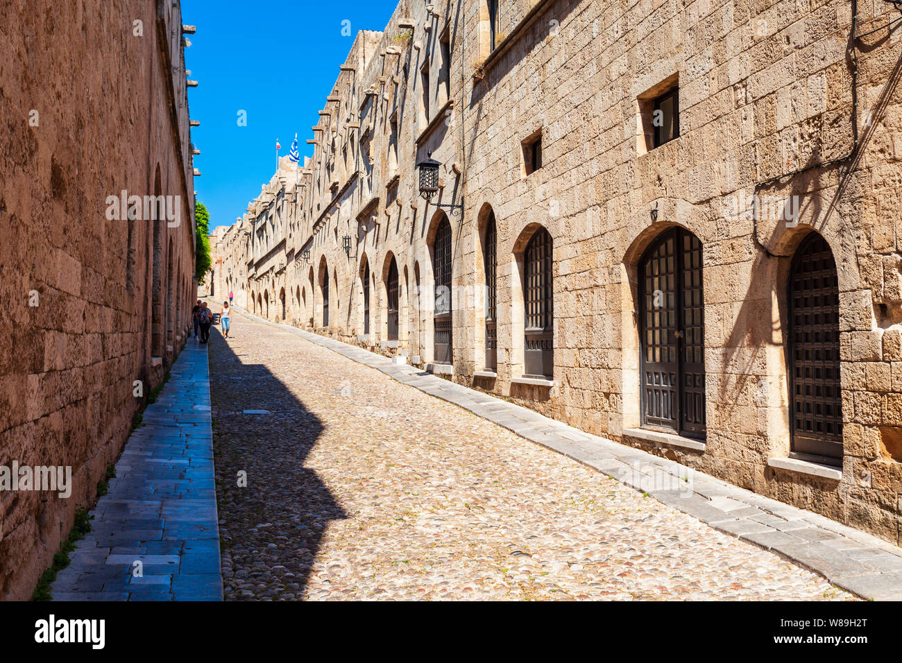 Strada dei Cavalieri di Rodi nell' isola di Rodi in Grecia Foto Stock