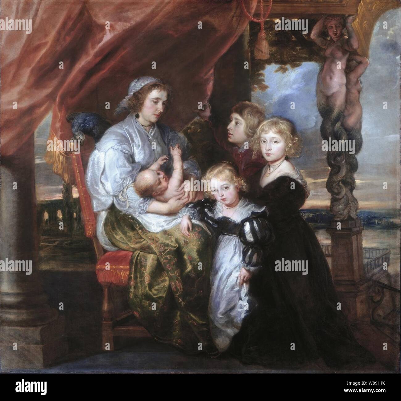 Deborah Kip, moglie di Balthasar Gerbier, e i suoi figli, da Peter Paul Rubens (ed eventualmente Jacob Jordaens). Foto Stock