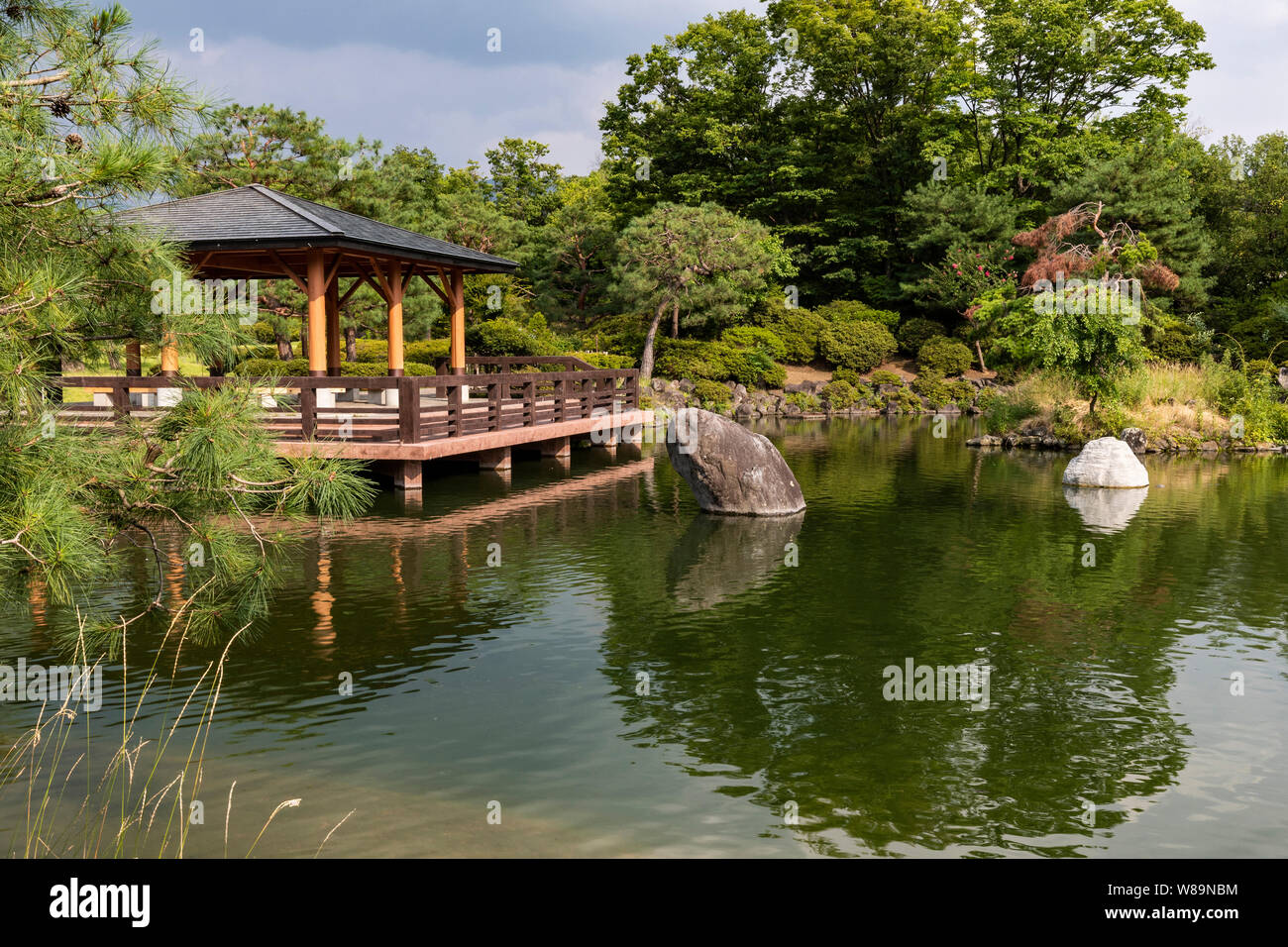 Agata-no-Mori Garden è situato all'interno di Agata-no-Mori Park a Matsumoto e molto simile a un parco di popoli. Sebbene sia stato designato come un parco cittadino, ho Foto Stock