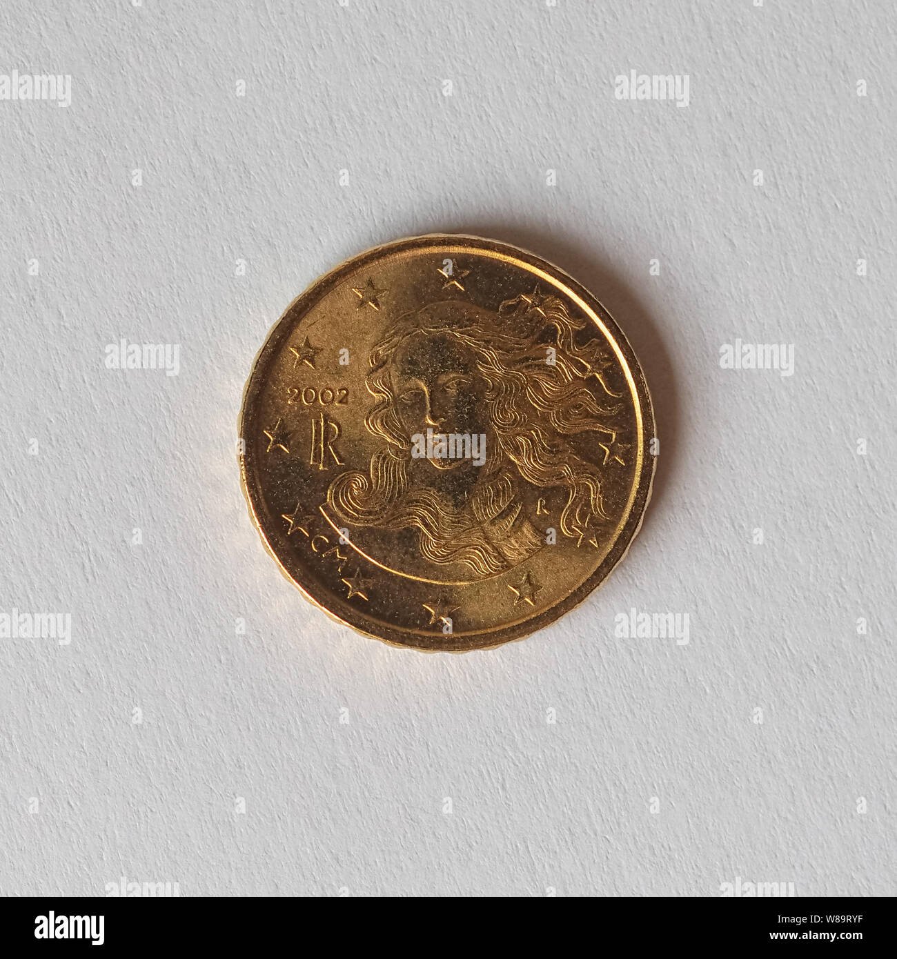 10 centesimi moneta denaro (EUR), la moneta di Italia, Unione Europea Foto Stock