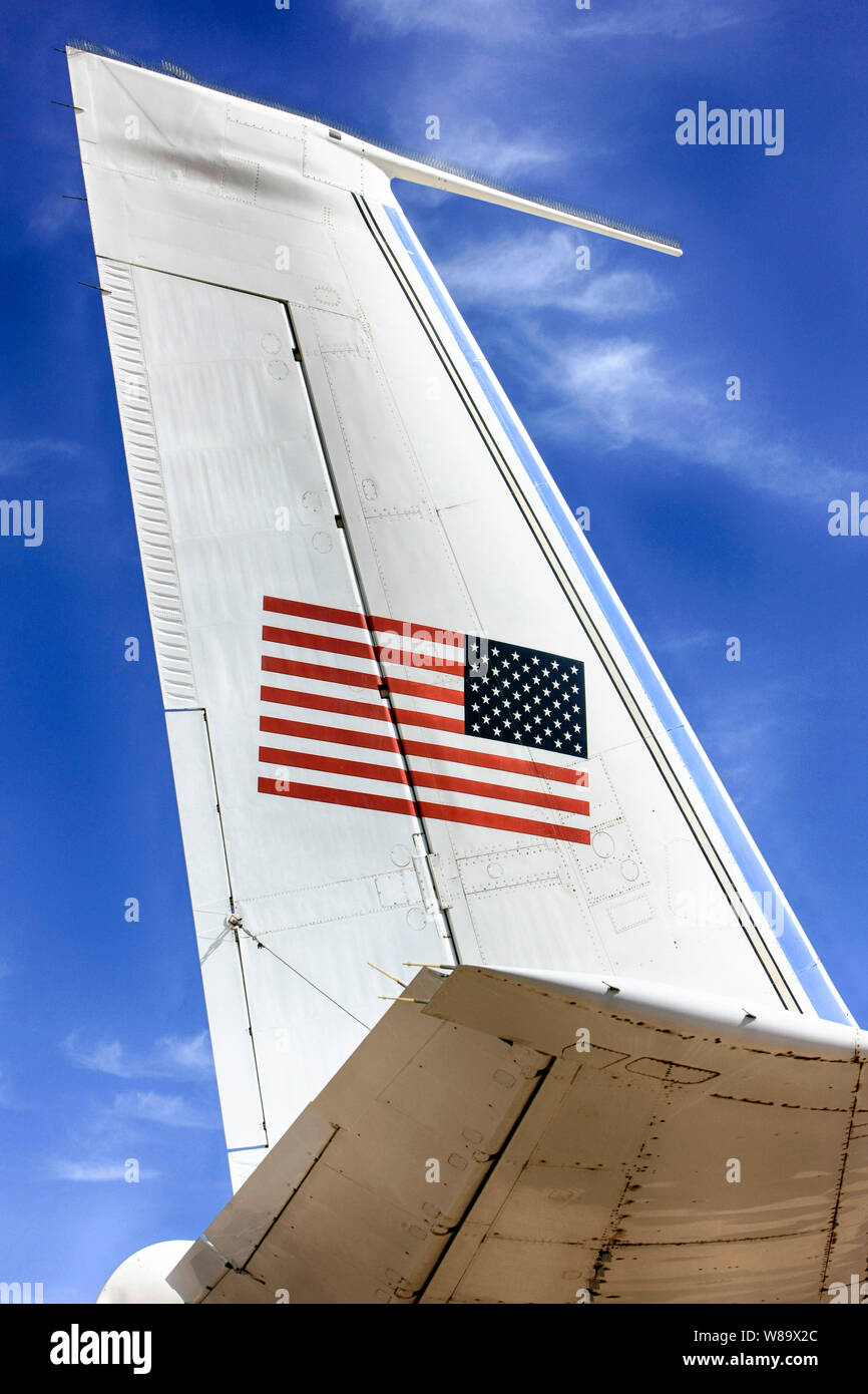 L'assemblaggio timone degli anni sessanta VC-137B (Boeing 707) libertà un piano presidenziale Foto Stock