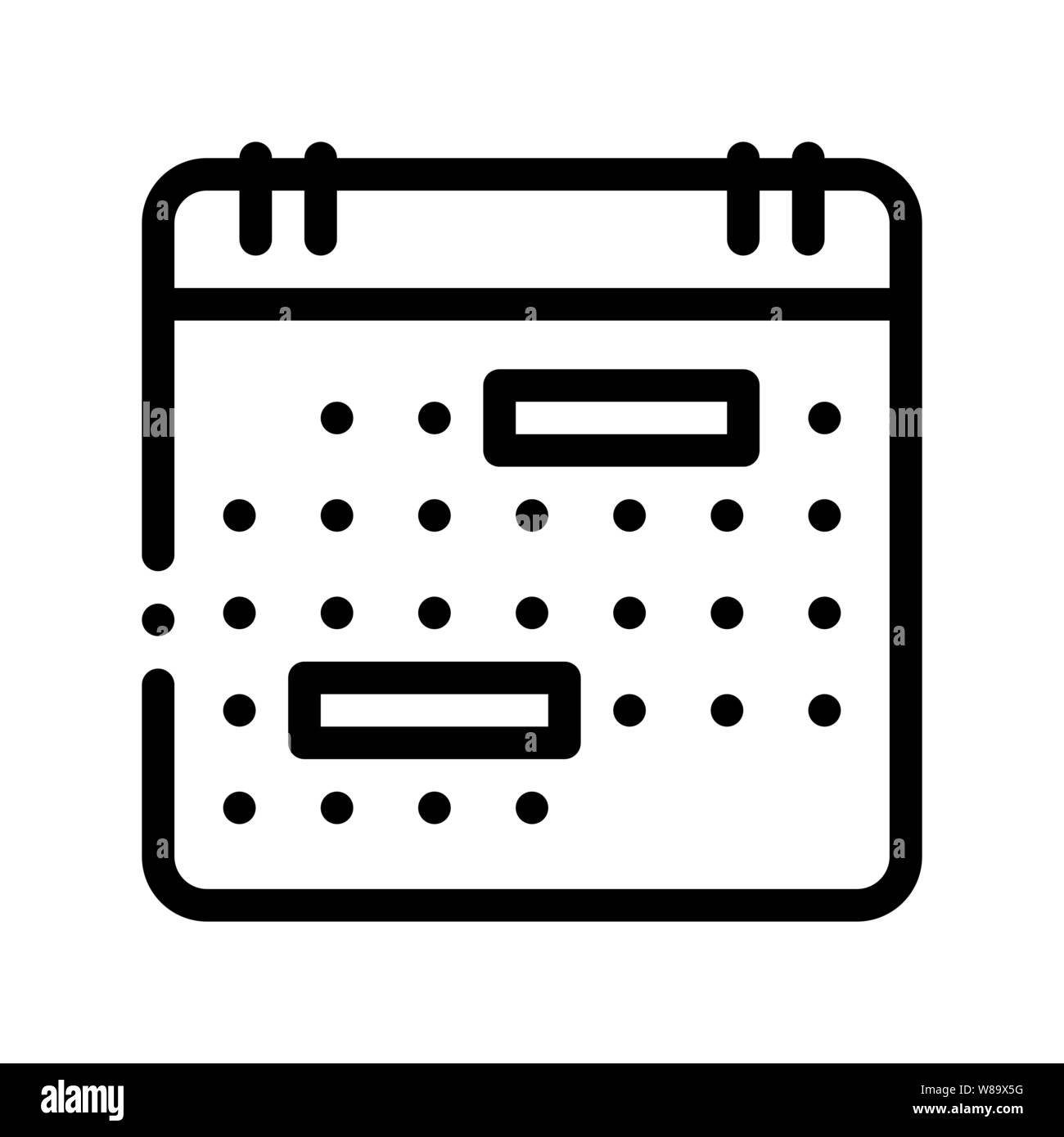 Mese di calendario pagina segno del vettore Thin Line Icona Illustrazione Vettoriale