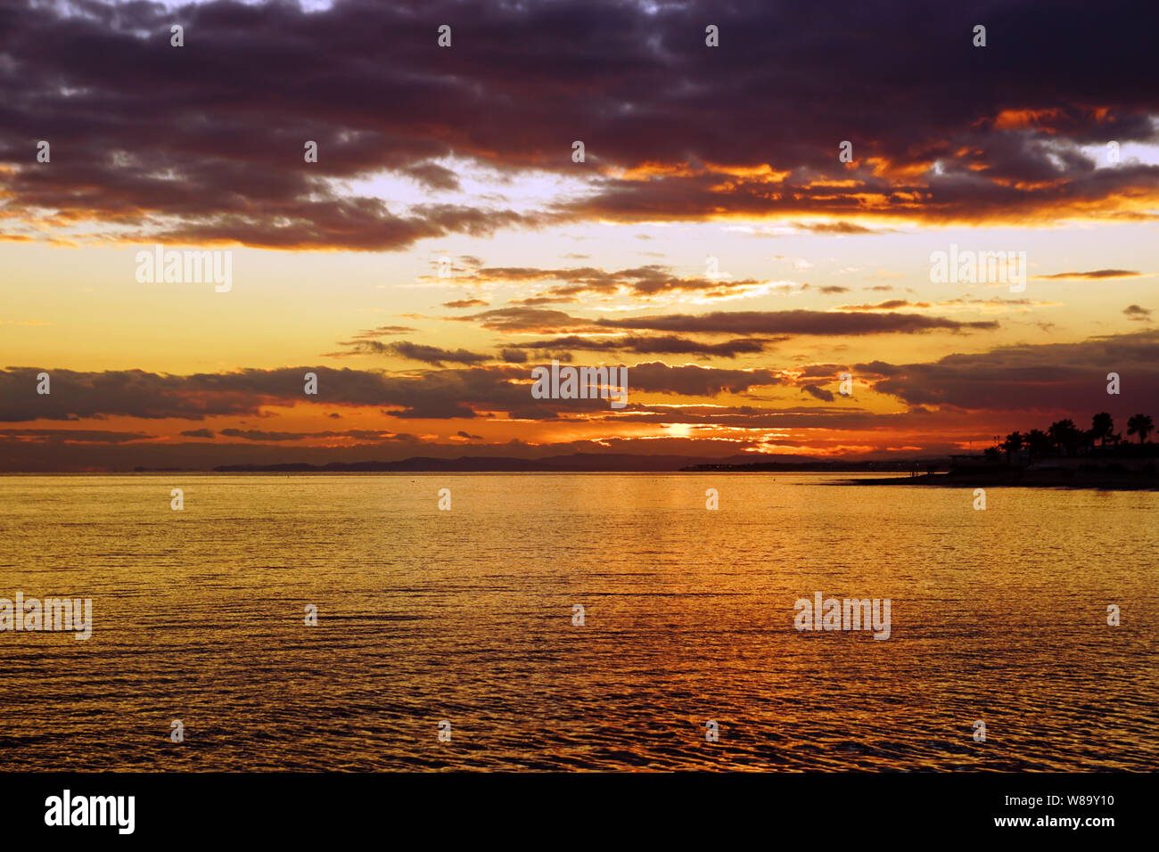 Tramonto a Nabeul, Tunisia Foto Stock
