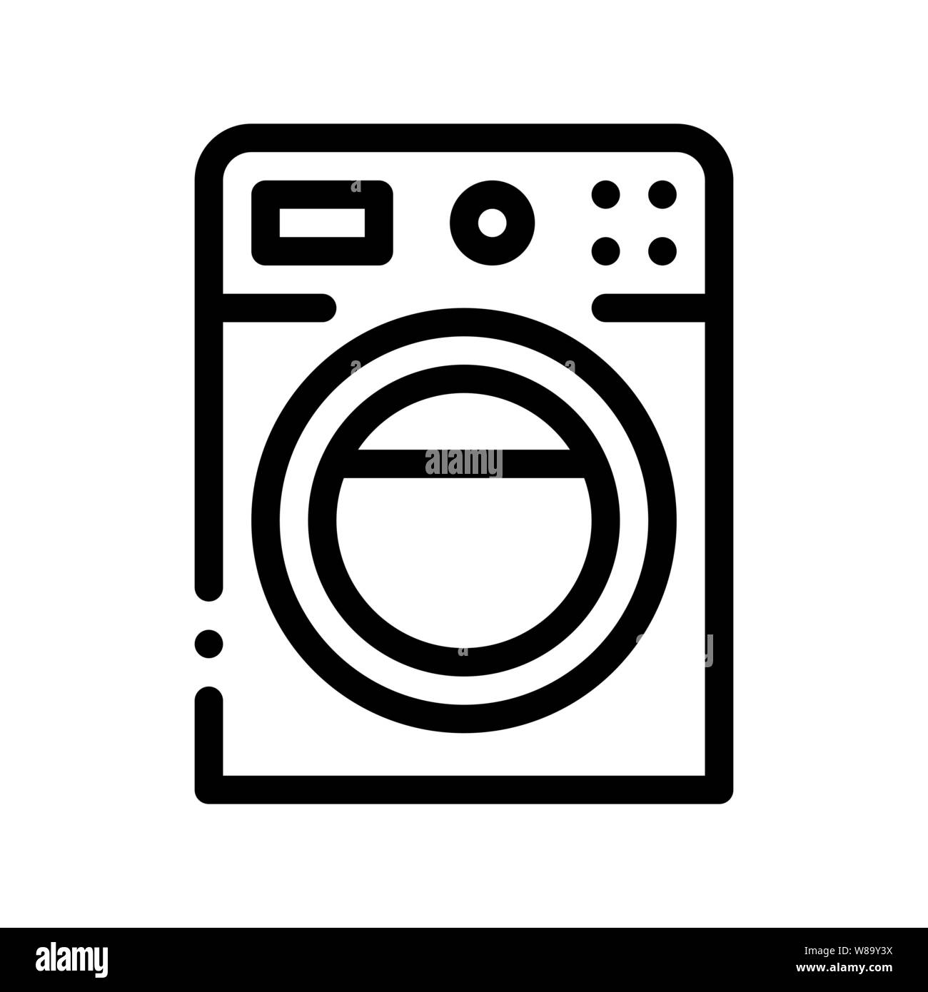 Casa di lavaggio macchina segno del vettore Thin Line Icona Illustrazione Vettoriale