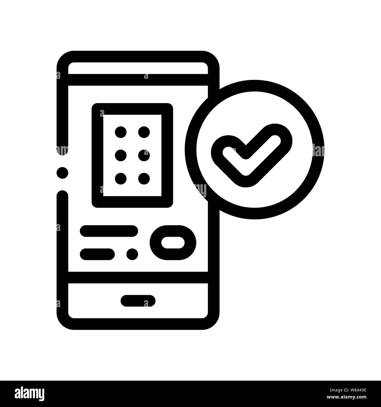 Applicazione smartphone vettore di linea sottile icona Segno Illustrazione Vettoriale