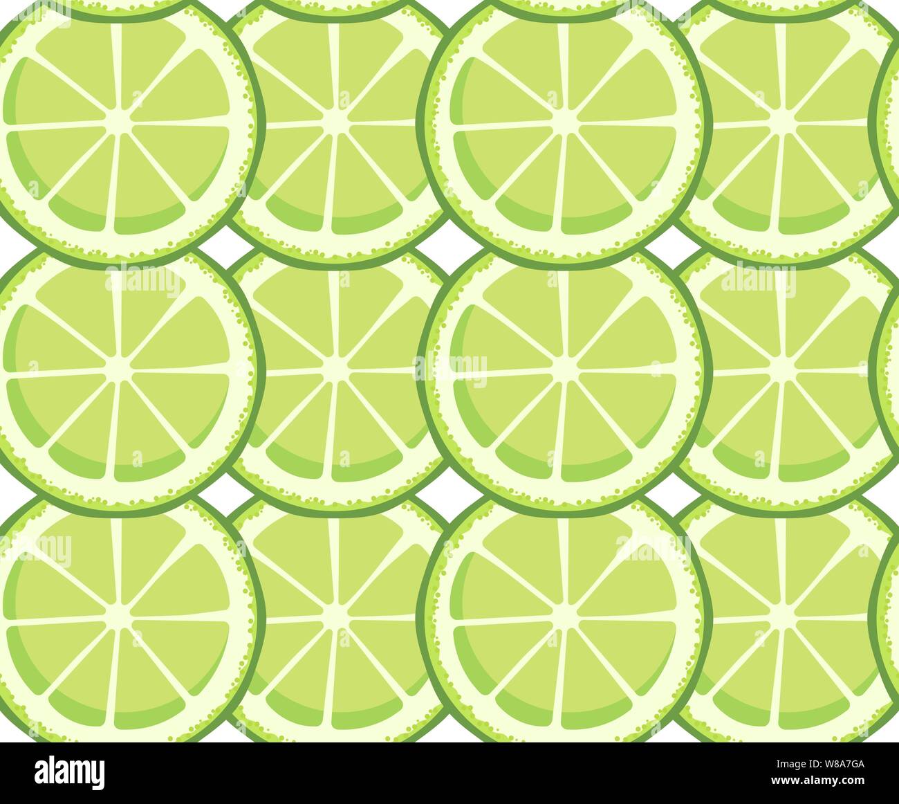 Vector seamless pattern con round fettine di lime. Infinite texture. Il Decor per cafe, bar, negozio di frutta.agrumi stampa. Coperchio per planner, notebook in Illustrazione Vettoriale