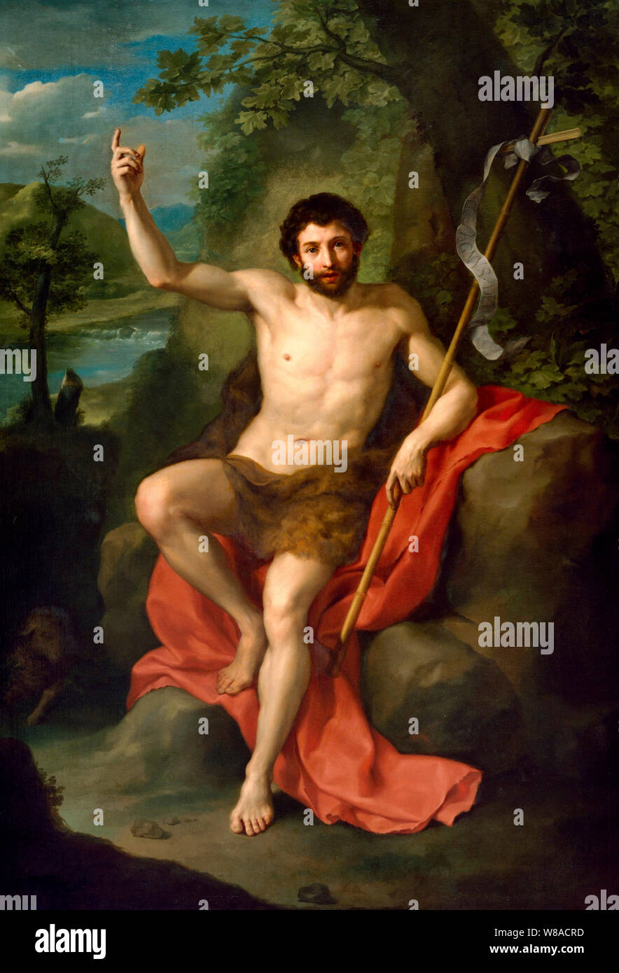 San Giovanni Battista predicare nel deserto - Anton Raphael Mengs Foto Stock