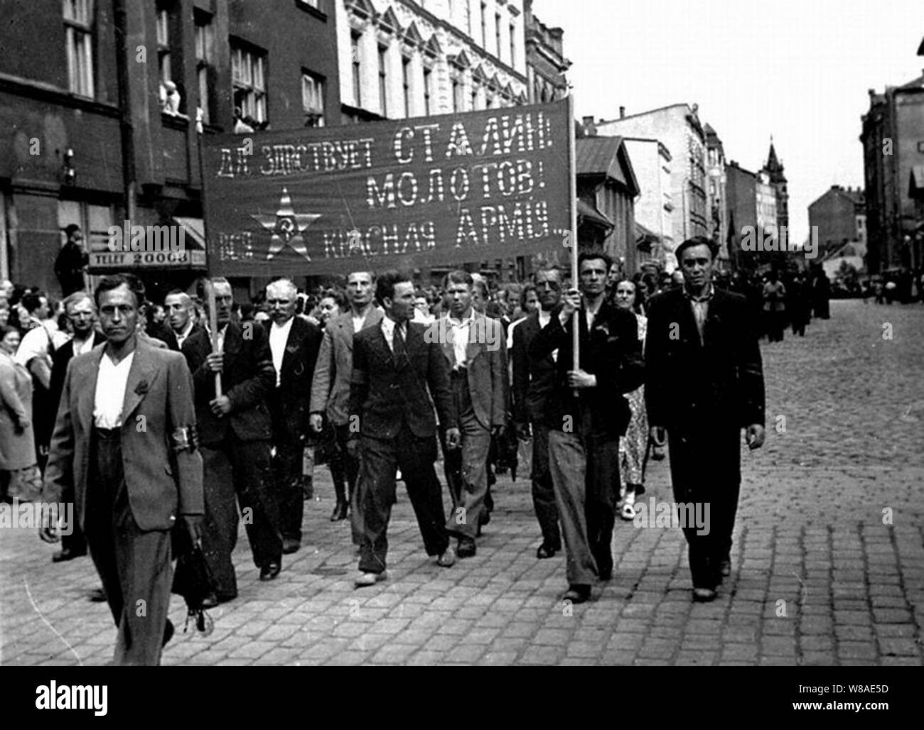 Dimostrazione di Riga. 1940 in Lettonia. 014. Foto Stock