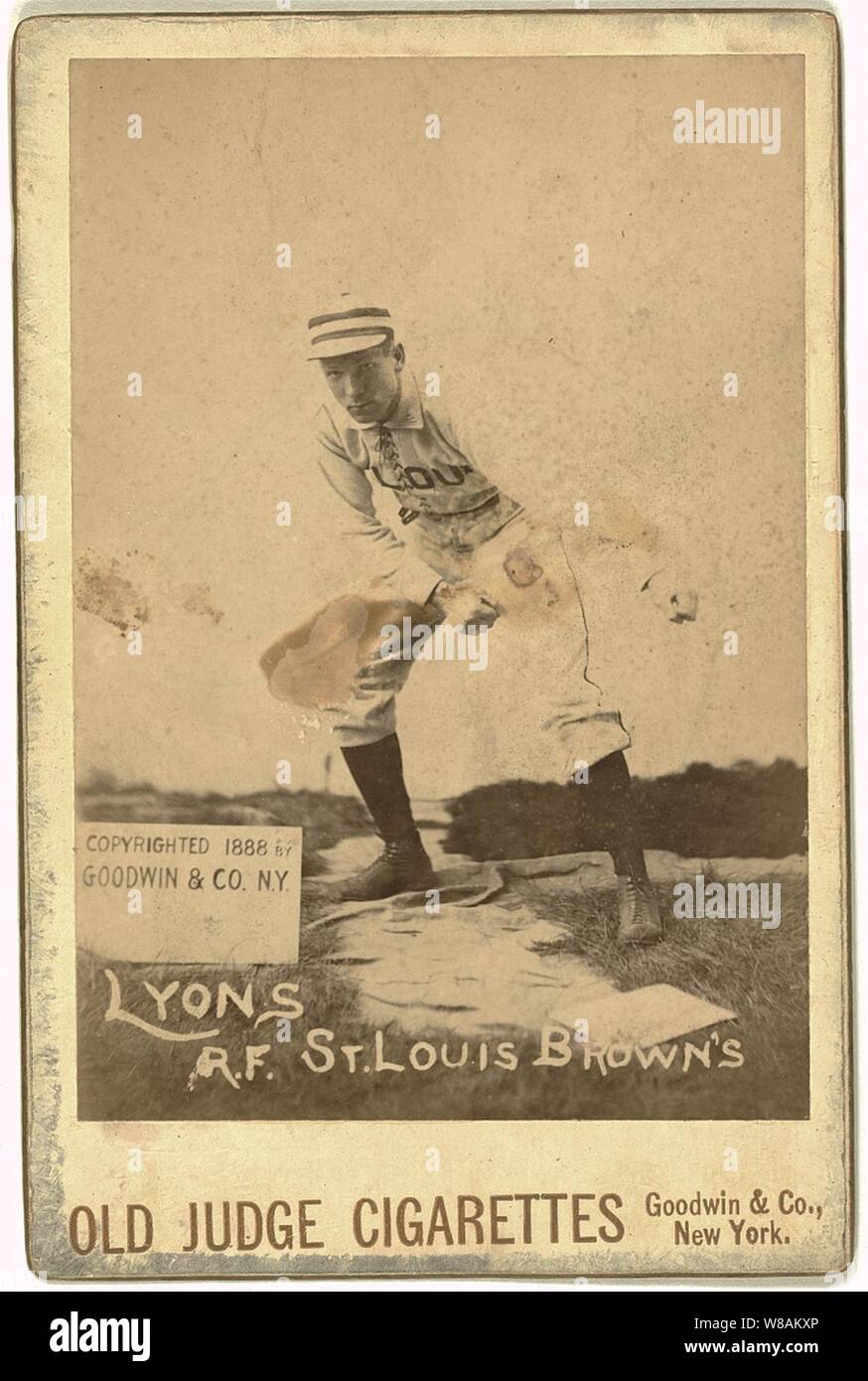 Denny Lyons, St. Louis Browns, baseball card ritratto Foto Stock