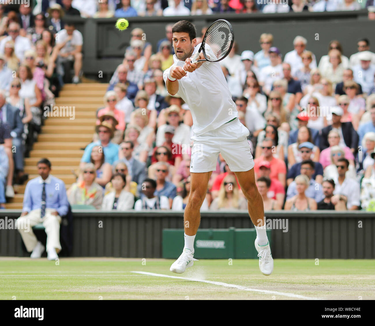 Novak Djokovic Tennis - Wimbledon 2019 - Grand Slam / ITF ATP / WTA - AELTC - Londra - - Gran Bretagna - 14 luglio 2019. Foto Stock