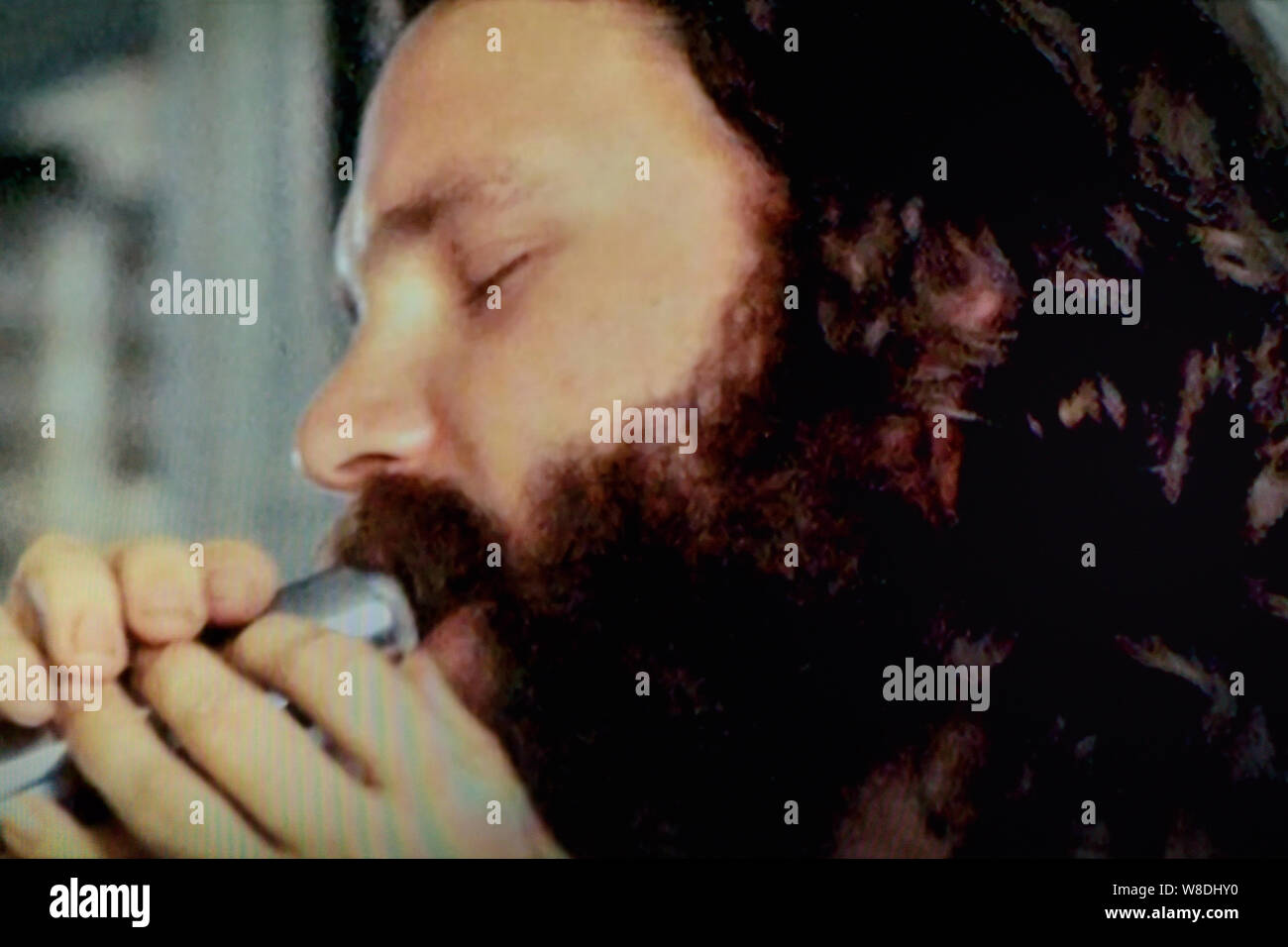 Jim Morrison cantautore e poeta del rock band le porte Foto Stock