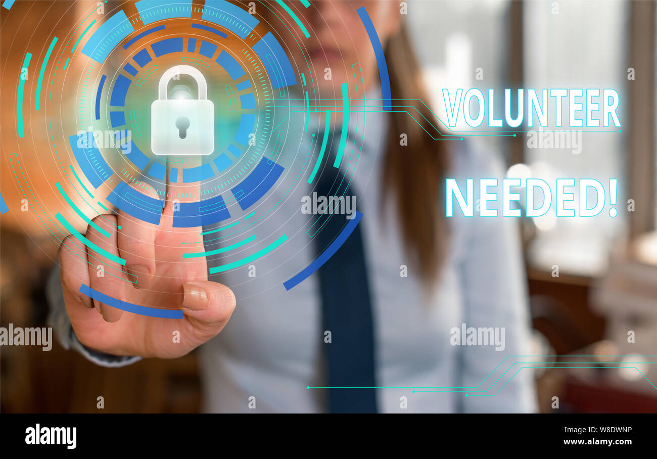 Parola di scrittura di testo necessari volontari. Business photo espone il lavoro necessario per l'organizzazione senza essere pagati Foto Stock