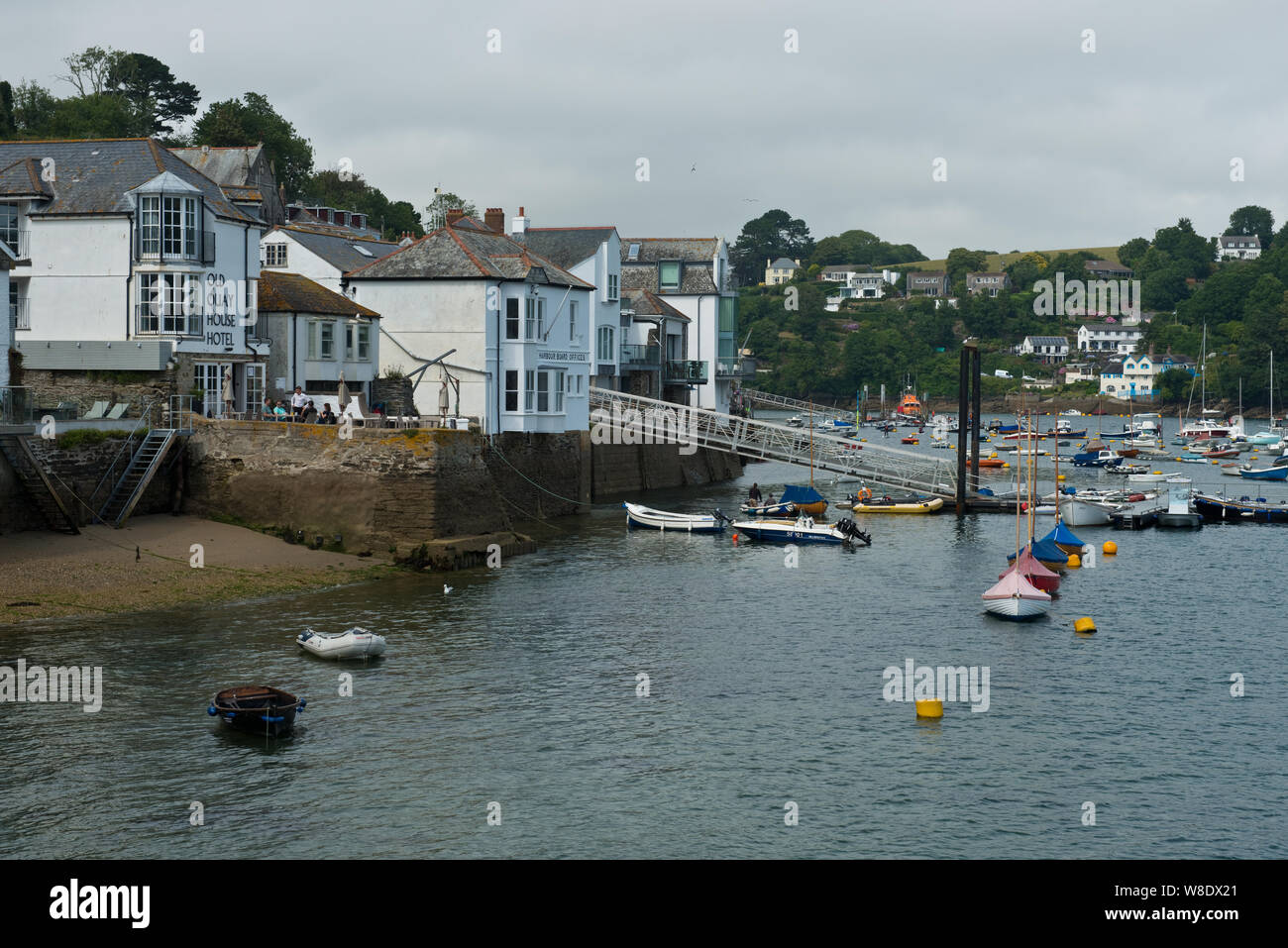 Città di Fowey e di estuario. Sud Cornwal, England, Regno Unito Foto Stock