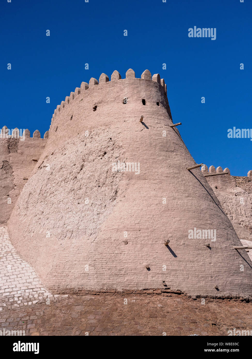 Parete della città, città storica Ichan Qala, Chiwa, Uzbekistan, Asia, nonché patrimonio dell'UNESCO Foto Stock