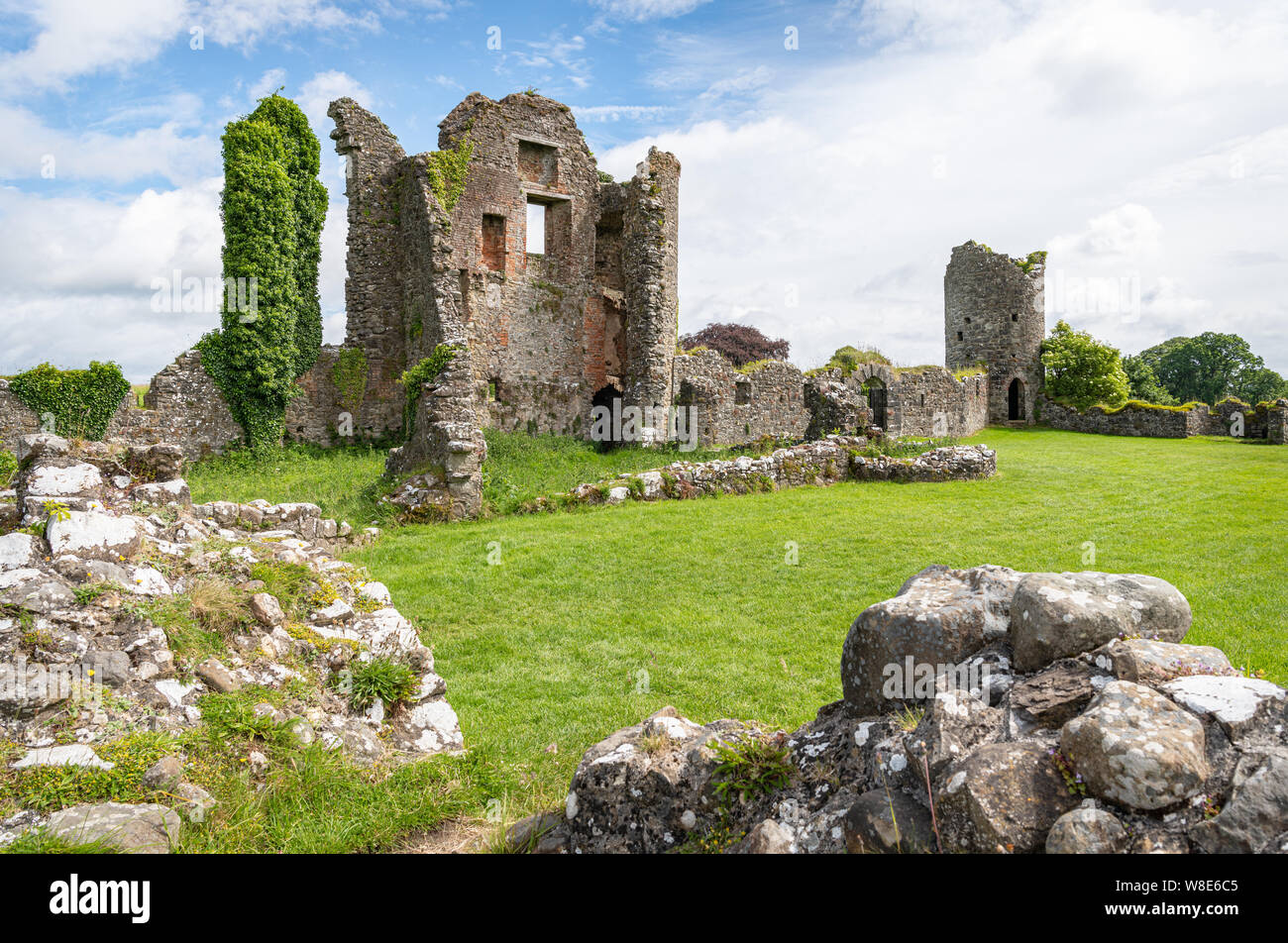 Il vecchio castello, il Crom Estate, Co Fermanagh, Irlanda del Nord Foto Stock