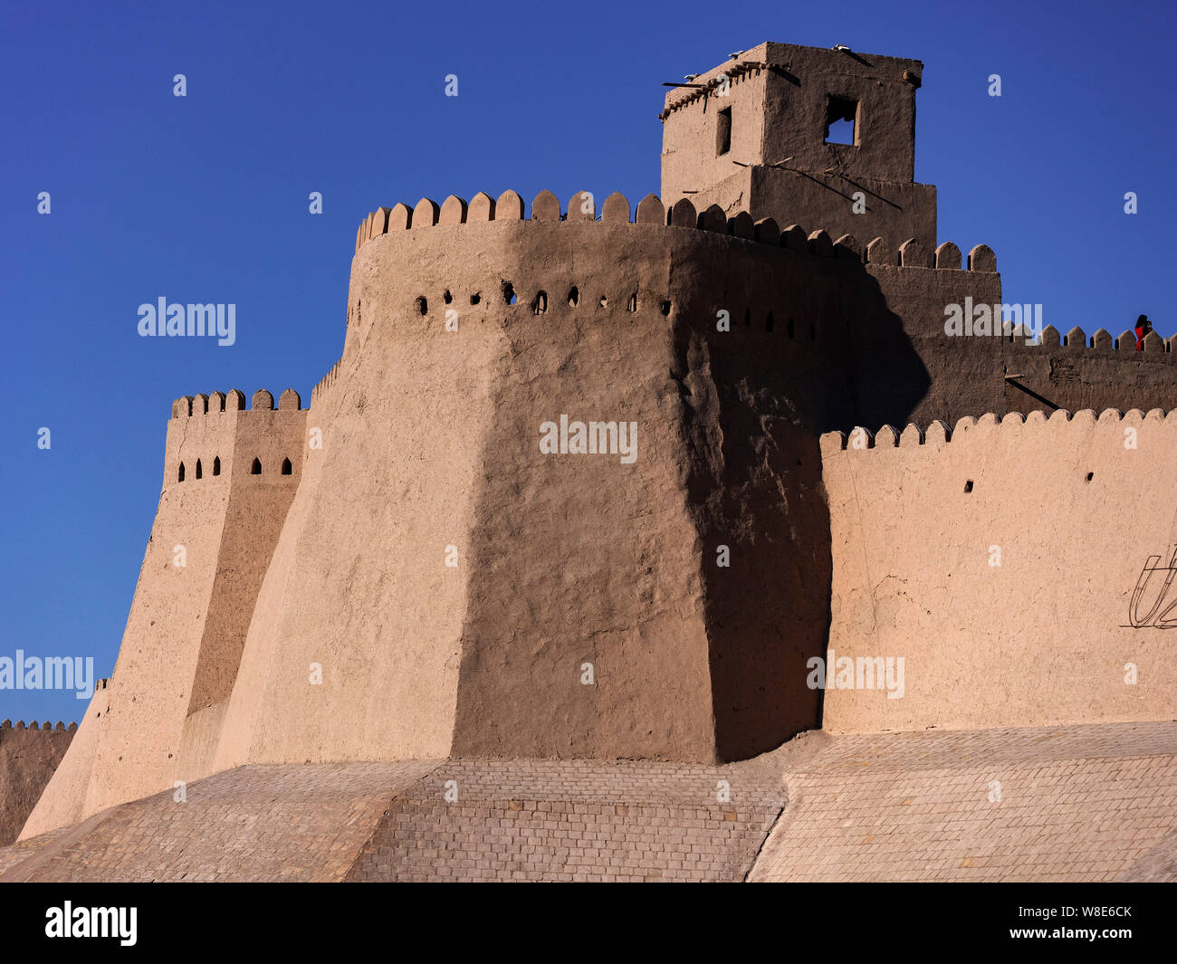 Parete della città, città storica Ichan Qala, Chiwa, Uzbekistan, Asia, nonché patrimonio dell'UNESCO Foto Stock