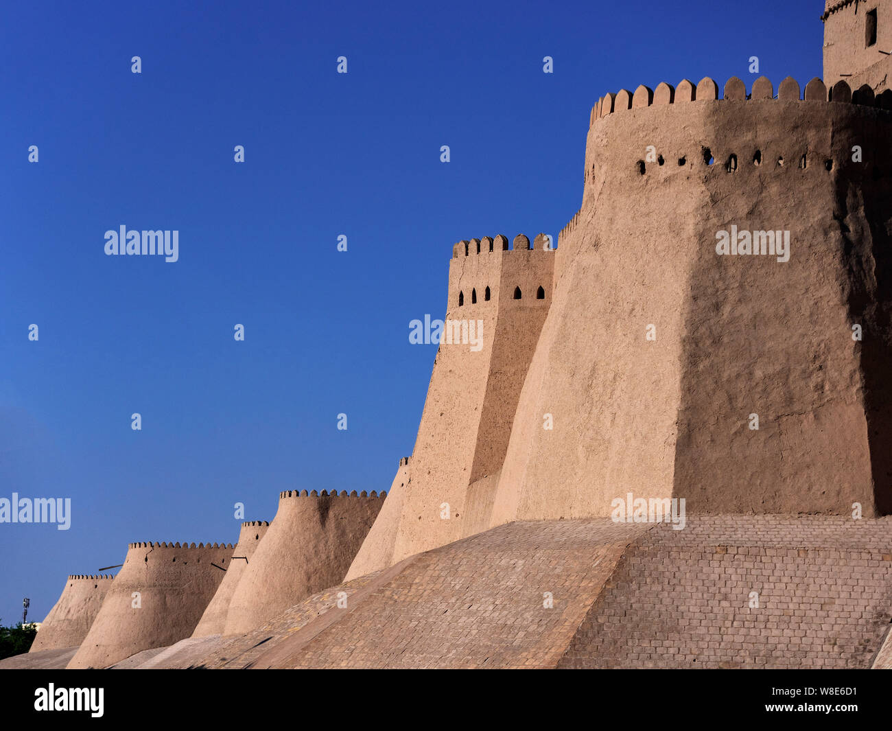 Parete della città, città storica Ichan Qala, Chiwa, Uzbekistan, Asia, nonché patrimonio dell'UNESCO Foto Stock